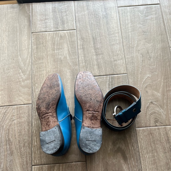 Blue Salvatore Ferragamo shoes and belt (set of 2) main image 5
